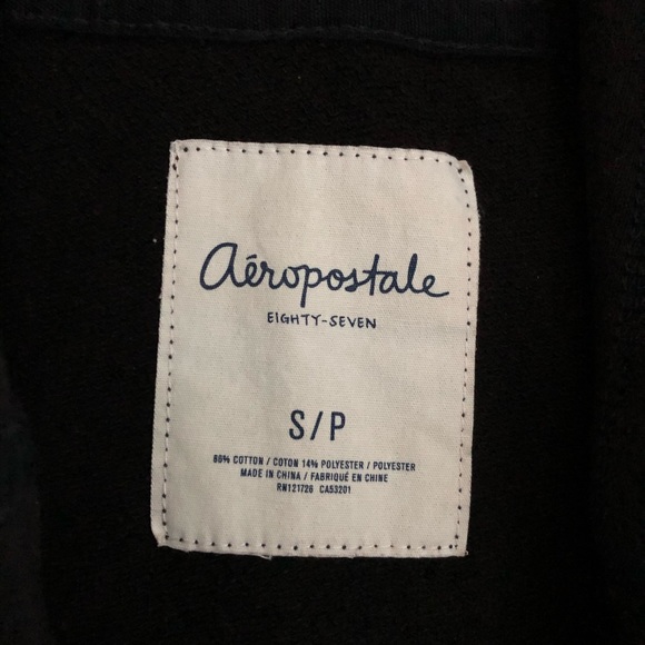 Aeropostale Black Hooded Cardigan Size S - Picture 5 of 6